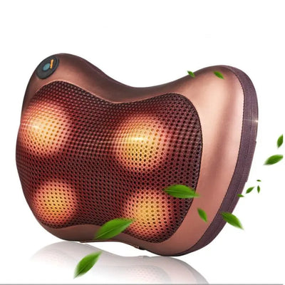 Electric Infrared Heating Kneading Neck Shoulder Back Body Spa Massage Pillow Car Chair Shiatsu Massager