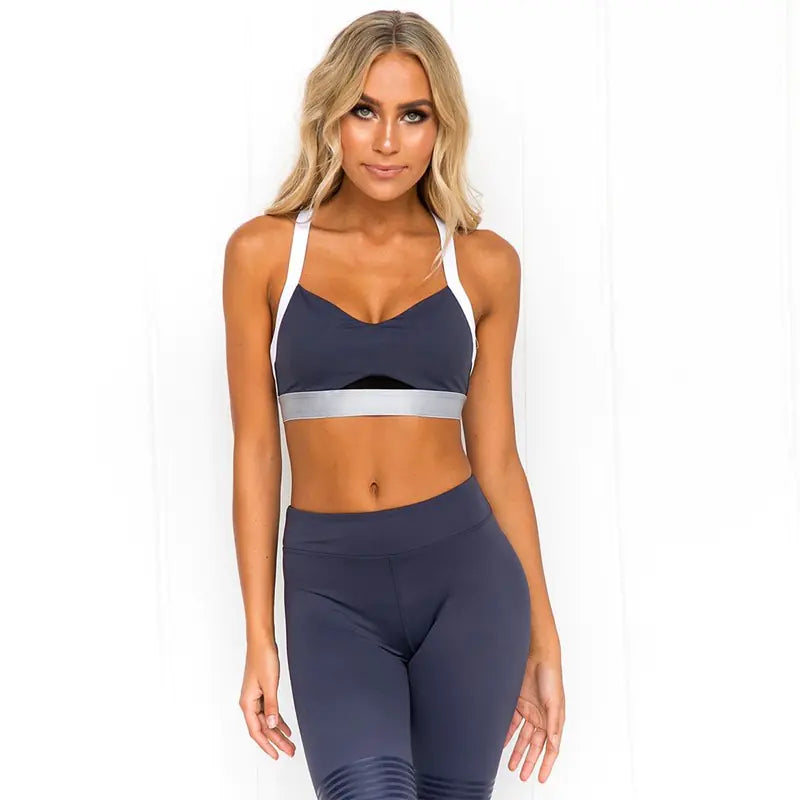 Seamless Yoga Set with Sports Bra and High Waist Leggings